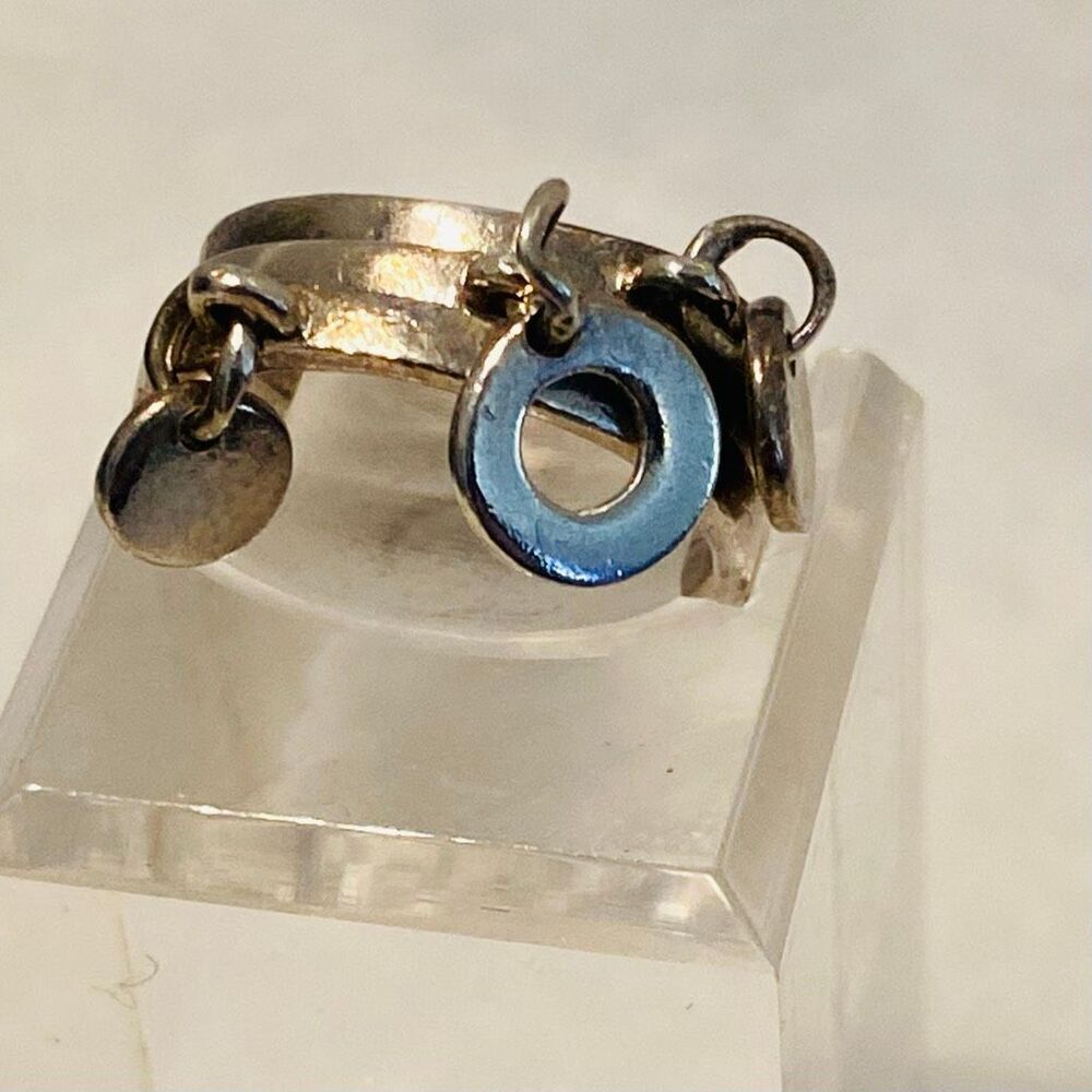 Stella & Dot Round Charms Triple Stackable Ring Sterling Silver Size 5